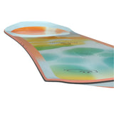 Bataleon Women's Feelbetter Snowboard 2025 - A snowboard with a light blue base and orange accents, featuring a sunset graphic on top.
