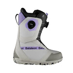 Bataleon Women's Mosh BOA Boot 2025 - A black and purple snowboard boot with a distinctive white logo on the side.
