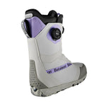 Bataleon Women's Mosh BOA Boot 2025 - A white and purple snowboard boot with a black BOA dial on the side.