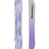 Bataleon Women's Push Up Snowboard 2025 - A snowboard with a purple and white color scheme, featuring a textured pattern on its surface.