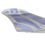 Bataleon Women's Push Up Snowboard 2025 - A snowboard with a light blue base and white accents, featuring a distinctive pattern of darker blue stripes on top.