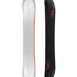 Bataleon Women's Push Up + Snowboard 2025 - A light gray snowboard with a subtle pink cross-hatch pattern on its top surface.