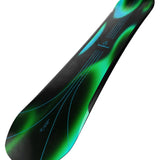 Bataleon Thunderstorm Snowboard 2025 - A black snowboard with a green and blue aurora borealis design on top.