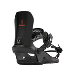 Bataleon Fly Snowboard Bindings 2025 - A pair of black snowboard bindings with a textured strap and a logo on the top strap that says "Fly" in white letters.