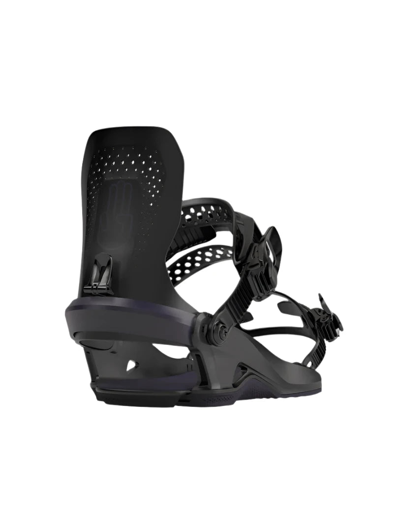 Bataleon Women's Gata Snowboard Bindings 2025 - Black bindings with a sleek, modern design and silver buckles.