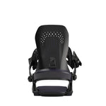 Bataleon Women's Gata Snowboard Bindings 2025 - A black snowboard binding with a sleek, modern design and perforated holes on top of the footbed.