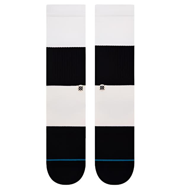 Spectrum 2 Bblend C Sock - A pair of black and white socks with a blue stripe at the top.