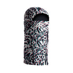 STORM SHADOW II BALACLAVA 2024 - A black balaclava with a red and white leopard pattern.