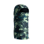 STORM SHADOW II BALACLAVA 2024 - A black balaclava with a white and grey camouflage pattern.