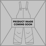 Obermeyer Junior's Warp Insulated Bib Pant 2025 - A pair of light-colored bib pants with a darker stripe down the side, featuring a small pocket on the right thigh and adjustable straps at the waist.