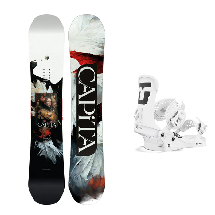 CAPiTA Women's Birds of a Feather Snowboard with Union Women's Trilogy Classic Snowboard Bindings 2025