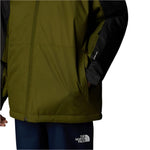 North Face Boys' Freedom Insulated Jacket - A dark green jacket with a zipper down the front and two zippered pockets on either side.