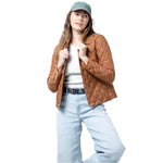 Arcade Brushstroke Stretch Belt 2025 - A brown belt with a brush stroke pattern and gold buckle.