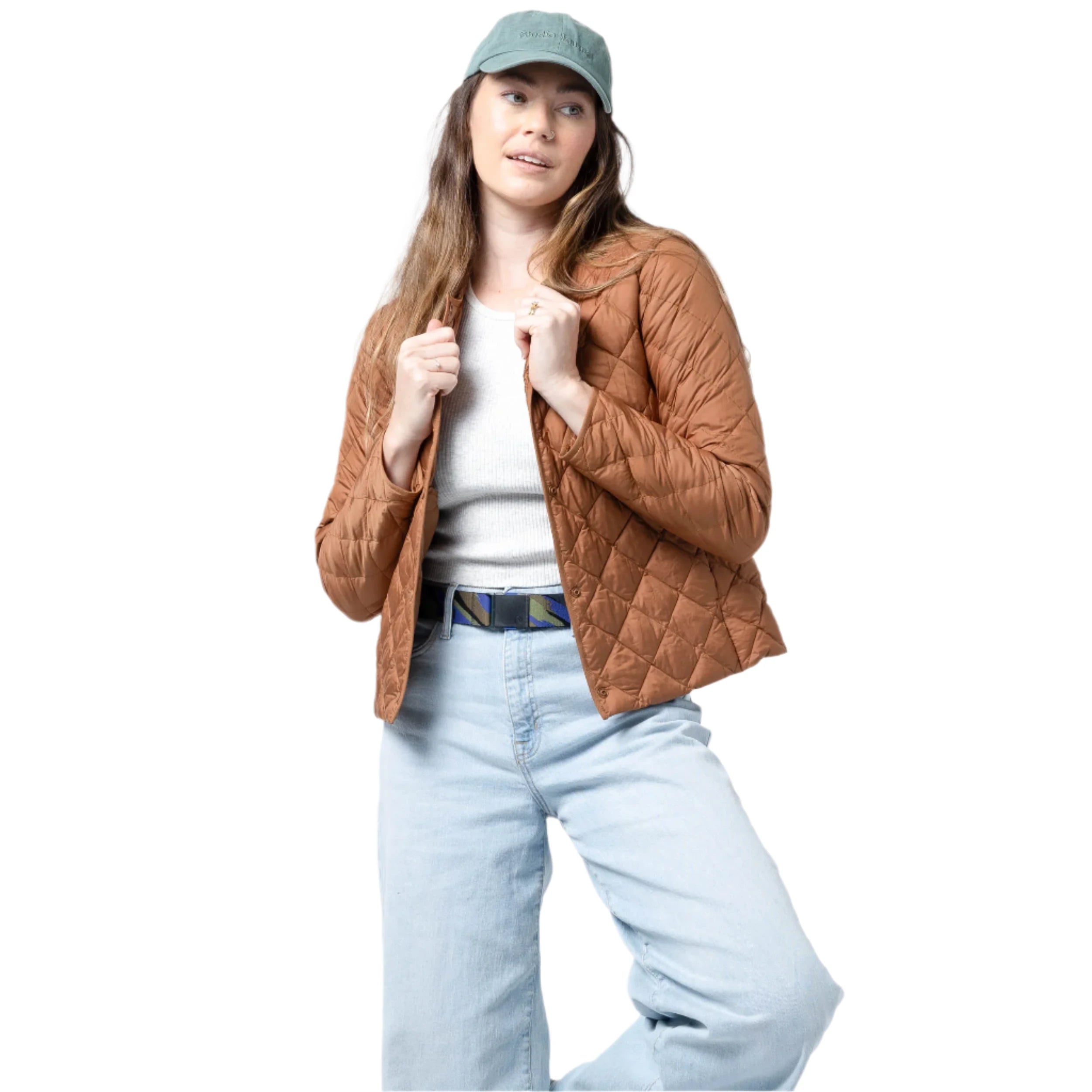 Arcade Brushstroke Stretch Belt 2025 - A brown belt with a brush stroke pattern and gold buckle.