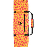 Burton Gig Snowboard Bag - A large, rectangular bag with a bright yellow base color and pink accents, featuring a zippered top and black straps.