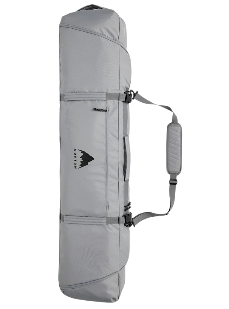 Burton Gig Snowboard Bag - A large, gray snowboard bag with a zippered top and two side pockets.
