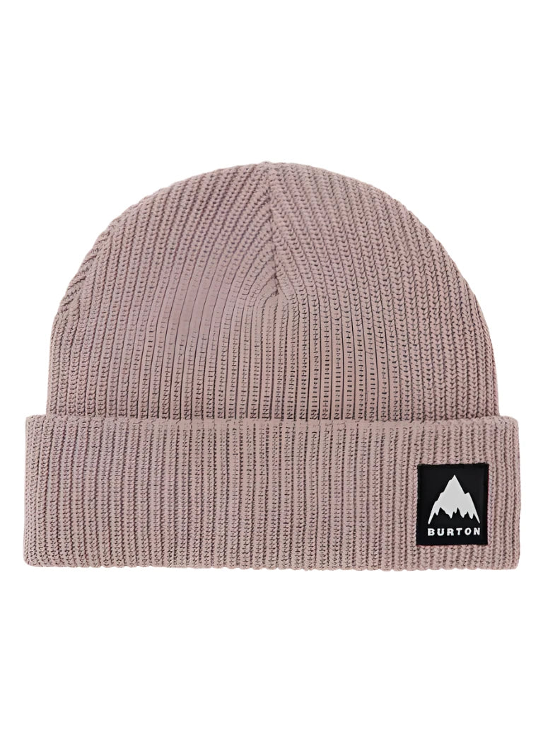 Burton Recycled VT Beanie 2025 - A light brown beanie with a small black and white logo on the front.
