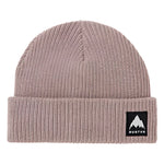 Burton Recycled VT Beanie 2025 - A light brown beanie with a small black and white logo on the front.