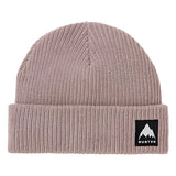 Burton Recycled VT Beanie 2025 - A light brown beanie with a small black and white logo on the front.