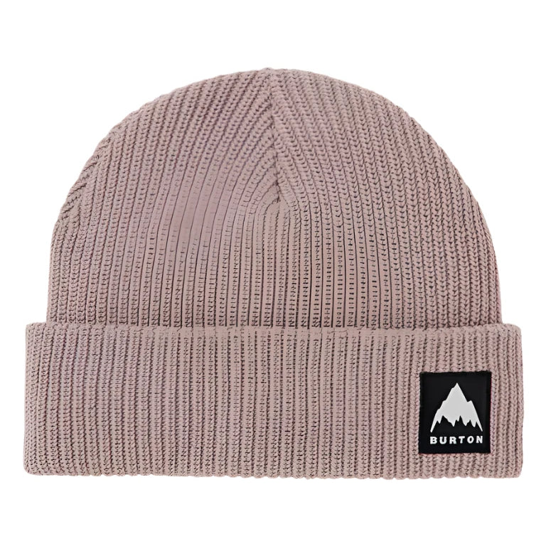 Burton Recycled VT Beanie 2025 - A light brown beanie with a small black and white logo on the front.