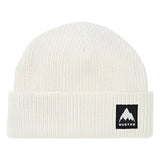 Burton Recycled VT Beanie 2025 - A cream-colored beanie with a small black and white logo on the front featuring a mountain design.