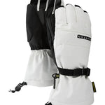 Burton Women's Profile Glove 2025 - A black glove with a white logo on the wrist and a small, round, black buckle at the cuff.