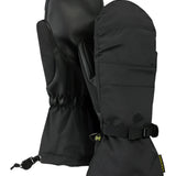 Burton Women's Profile Mittens 2025 - Black mittens with a textured palm and thumb, featuring a small logo on the back of one mitten.