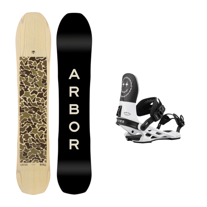 Arbor Carter Snowboard with Arbor Hemlock Boss Dog Snowboard Binding 2025