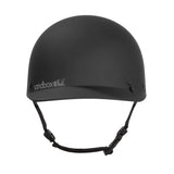 Sandbox Classic 2.0 Brain Bucket Helmet 2025 - A black helmet with a white logo on the front and side straps.