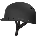 Sandbox Classic 2.0 - A matte black helmet with a small vent on top right side and adjustable straps at back.