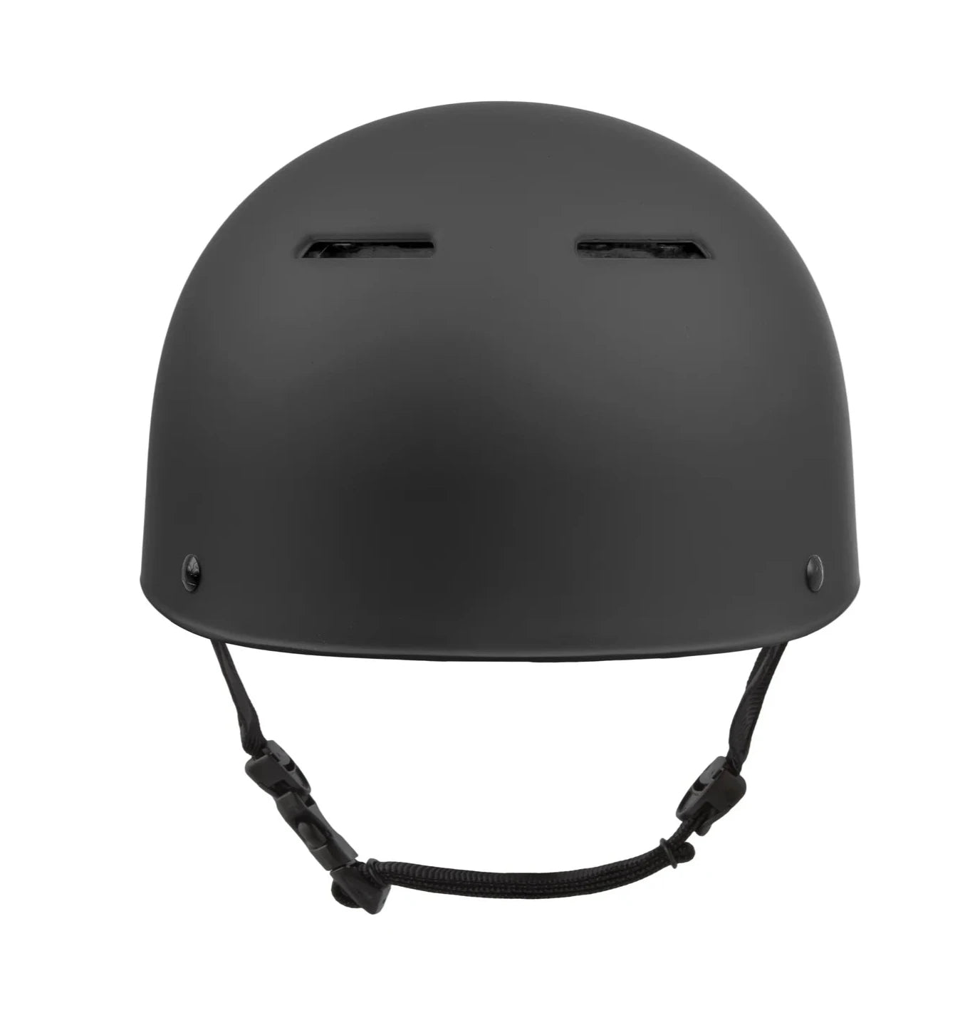 Sandbox Classic 2.0 Brain Bucket Helmet 2025 - A matte black helmet with a smooth, glossy finish and two small vents on top.