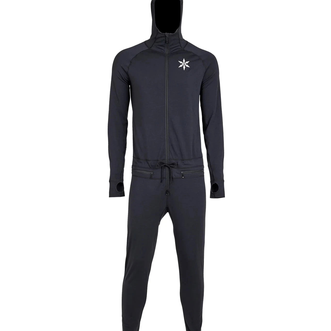 Airblaster Classic Ninja Suit 2025 - Black snowsuit with a white star logo on the chest.