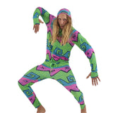 Airblaster Classic Ninja Suit 2025 - Neon green ninja suit with pink and blue accents, featuring a black outline pattern.