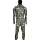 Airblaster Classic Ninja Suit 2025 - Black ninja suit with a white and grey pattern of ninjas in various poses.