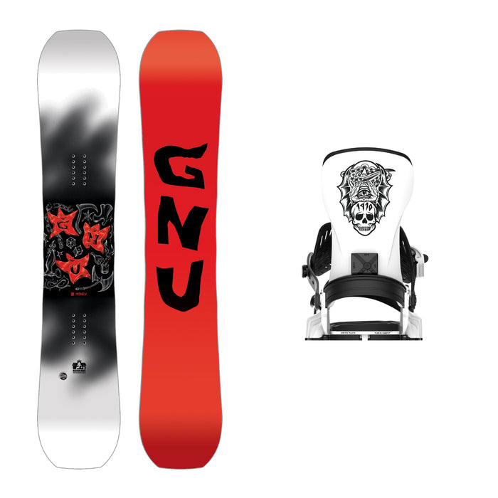 GNU Men's C Money Snowboard with Bent Metal Transfer Binding 2025