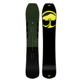 Arbor Coda Camber Snowboard 2025 - A dark green snowboard with a white logo and black accents on top of a light gray background.