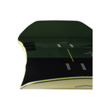 Arbor Coda Camber Snowboard 2025 - A black snowboard with a yellow stripe along its edge.