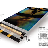 Never Summer Proto FR Snowboard 2025 - A snowboard with a black base and yellow accents, featuring a distinctive "Proto" logo on top.