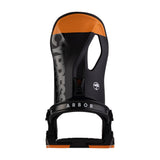 Arbor Cypress Snowboard Binding 2025 - A black snowboard binding with a white logo featuring an arched tree silhouette on the right side of the baseplate.