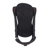 Arbor Cypress Snowboard Binding 2025 - A black snowboard binding with a textured top surface and orange accents on the side straps.