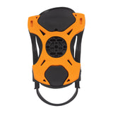 Arbor Cypress Snowboard Binding 2025 - A black snowboard binding with a circular metal component and white accents on the straps.