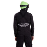 Whitespace 2L Cargo Insulated Bib Pants 2024 - Black insulated bib pants with cargo pockets on each thigh and a black strap across the back.