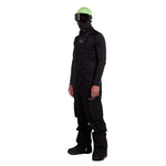 Whitespace 2L Cargo Insulated Bib Pants 2024 - Black bib pants with cargo pockets on each thigh and a white logo on the left leg.