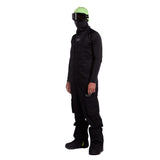 Whitespace 2L Cargo Insulated Bib Pants 2024 - Black bib pants with cargo pockets on each thigh and a white logo on the left leg.