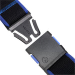 Arcade Carto Stretch Belt 2025 - Black belt with blue accents and stretchy material.