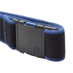 Arcade Carto Stretch Belt 2025 - A blue stretch belt with a black buckle and blue stitching.