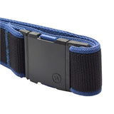 Arcade Carto Stretch Belt 2025 - A blue stretch belt with a black buckle and blue stitching.