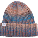 Cassey Cuff Beanie Ladies 2024 - A multicolored beanie with a blue and orange pattern, featuring a folded cuff at the bottom.