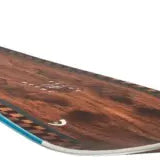Head Gamechanger Snowboard 2025 - A brown snowboard with a blue stripe along its edge, featuring a white logo on top.