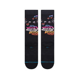 Remember Me Kids C Sock 2022 - A pair of black socks with a pink and blue rose design on the top.